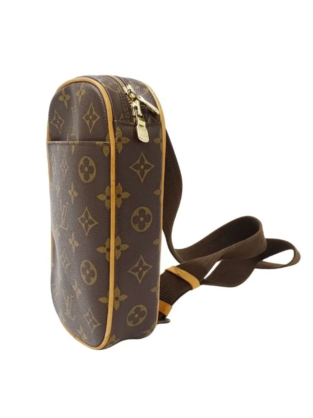 Louis Vuitton Shoulder Bag Monogram Canvas Pochette Gange Brown Crossbody Outfit